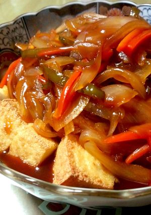 厚揚げの酢豚風あんかけ-レシピのメイン写真