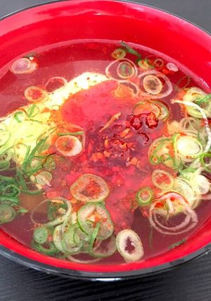 簡単！食べるラー油とたぬき豆腐風お吸い物-レシピのメイン写真