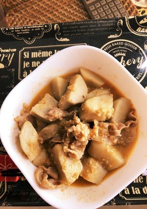 里芋と豚肉のこっくり味噌煮 ピリ辛-レシピのメイン写真