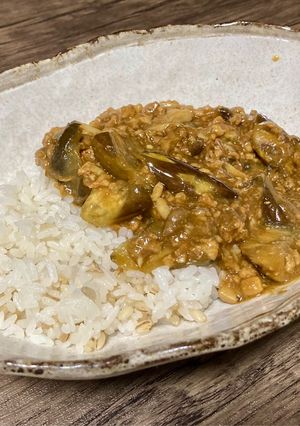 【主菜】ナスとしめじのキーマカレー-レシピのメイン写真