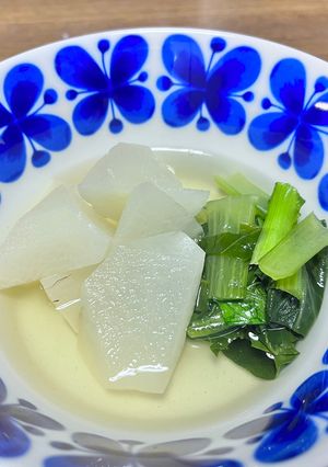 今日の副菜！大根と小松菜の白だし煮-レシピのメイン写真