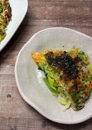 【鉄カルシウム】米粉の野菜お好み焼き-レシピのメイン写真