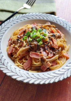 ベーコンきのこのバター醤油パスタ-レシピのメイン写真
