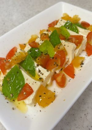 水切り塩豆腐でカプレーゼ風-レシピのメイン写真