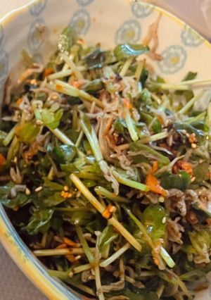 豆苗じゃこ食べるラー油-レシピのメイン写真