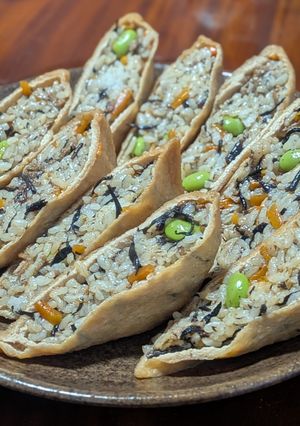 ひじき混ぜご飯のおいなりさん-レシピのメイン写真
