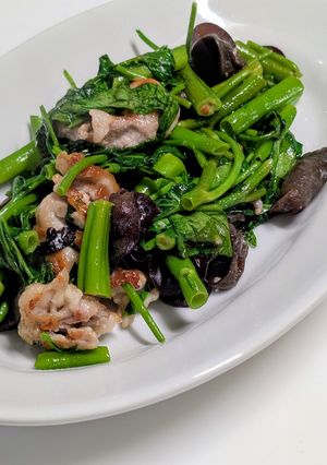 シャキシャキコリコリ！空芯菜ソテー-レシピのメイン写真