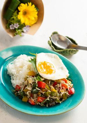 しらすと夏野菜のガパオ風ライス-レシピのメイン写真