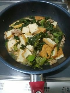 生高菜と豚バラ肉、厚揚げの味噌炒め-レシピのメイン写真