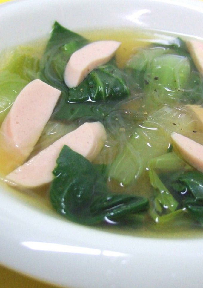 おさかなのソーセージで中華風スープ♪-レシピのメイン写真
