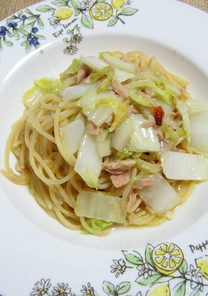 白菜とツナの和風ペペロンチーノ-レシピのメイン写真