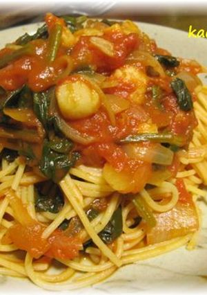 ♪シーフードとホウレン草のトマトパスタ♪-レシピのメイン写真