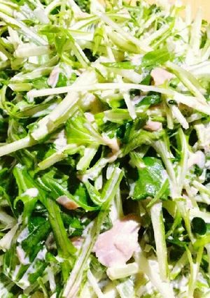 シャキッとコク旨☆水菜のツナマヨ和え-レシピのメイン写真