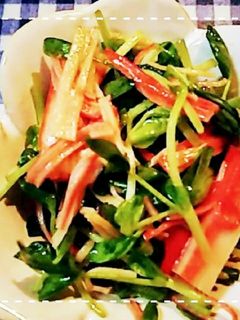ボールだけで簡単!豆苗とかにかまのサラダ-レシピのメイン写真