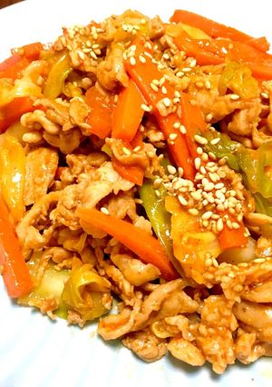 ご飯がすすむ！豚肉と野菜のピリ辛炒め-レシピのメイン写真