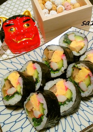 具だくさん！基本の太巻き寿司！恵方巻にも-レシピのメイン写真