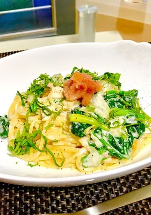 明太子とほうれん草のクリームパスタ-レシピのメイン写真