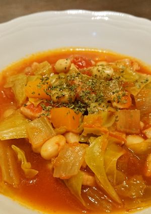 ベーコンと大豆のミネストローネ-レシピのメイン写真