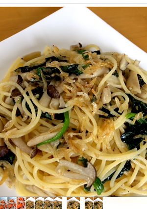 干しえび&シメジ&ほうれん草のパスタ-レシピのメイン写真