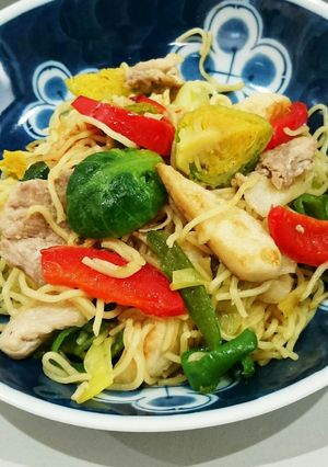 芽キャベツと笹かま入り！塩焼きそば-レシピのメイン写真
