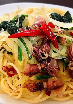 ほたるいかと色々野菜のペペロンチーノ-レシピのメイン写真