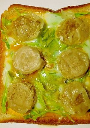 レンジで２分半♪しゅうまいキャベ卵パン-レシピのメイン写真