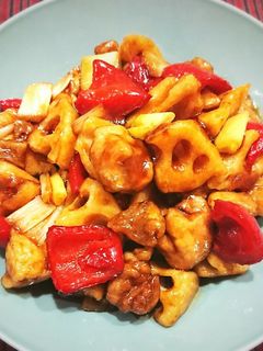 鶏モモ肉とレンコンの甘酢炒め-レシピのメイン写真