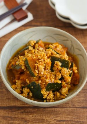 ほっこり♪かぼちゃのそぼろ煮-レシピのメイン写真
