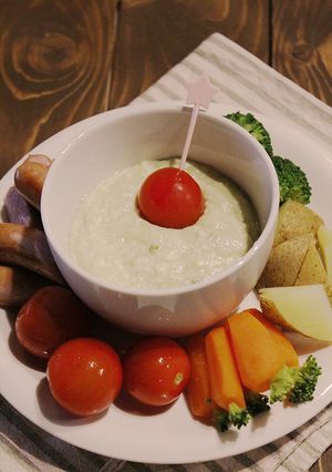 【美的ラボ】簡単豆腐フォンデュ【青汁】-レシピのメイン写真