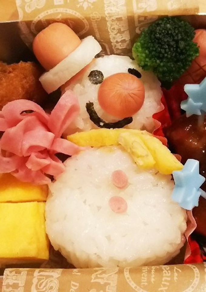 幼稚園年少さんのお弁当～雪だるま-レシピのメイン写真