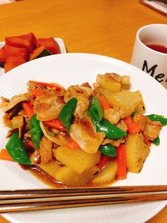 スナップエンドウと大根豚バラ肉の炒め煮♪-レシピのメイン写真