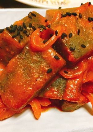 【ピリ辛!!】こんにゃくの味噌だれ炒め煮-レシピのメイン写真