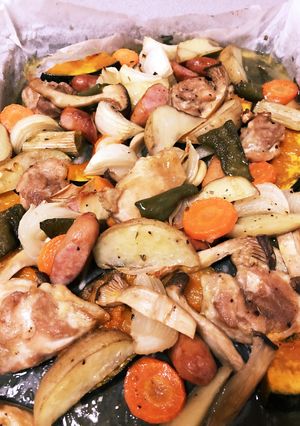 簡単おいしいチキンと野菜のオーブン焼き-レシピのメイン写真