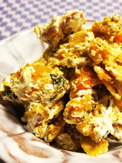 絶品!かぼちゃと胡桃の生クリームサラダ-レシピのメイン写真