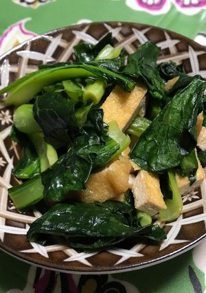 小松菜と油揚げの煮物-レシピのメイン写真