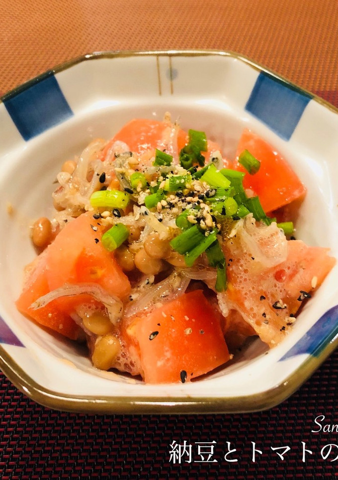 納豆とトマトとじゃこの酢の物-レシピのメイン写真