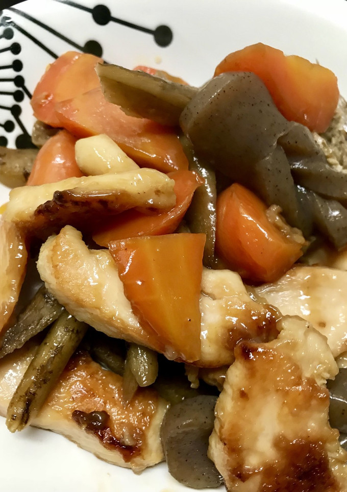 胸肉とごぼうの煮物-レシピのメイン写真