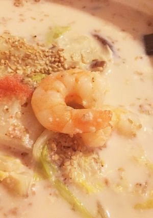 生姜＋海老＋明太子＋豆腐の発汗豆乳鍋-レシピのメイン写真