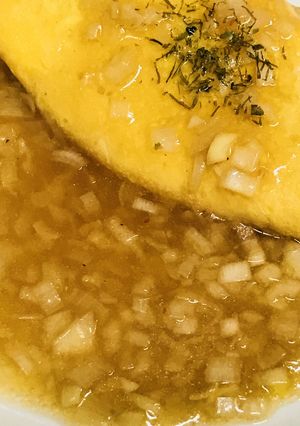 ネギ＆中華みそのソース☆プレーンオムレツ-レシピのメイン写真