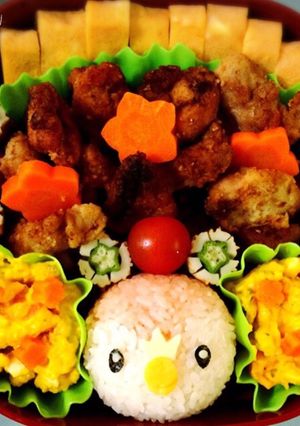 キャラ弁☆運動会☆ポッチャマ-レシピのメイン写真