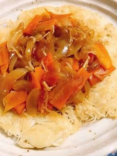 そうめんと残り物で!あんかけかた焼きそば-レシピのメイン写真