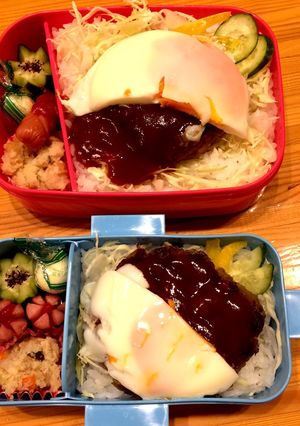 親子で半分見た目は一人前★ロコモコ弁当!-レシピのメイン写真