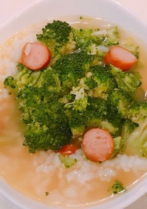 ブロッコリー入り、ソーセージスープご飯！-レシピのメイン写真
