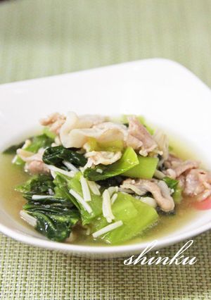 簡単副菜＊豚バラと青梗菜のさっと煮-レシピのメイン写真