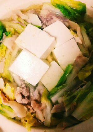 白菜と豚肉のミルフィーユ鍋♪(豆腐入り)-レシピのメイン写真