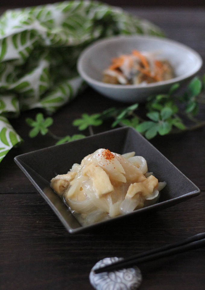 新玉ねぎと油揚げの白みそ煮-レシピのメイン写真