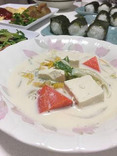 豆乳みそ豆腐スープ-レシピのメイン写真