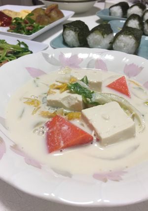 豆乳みそ豆腐スープ-レシピのメイン写真