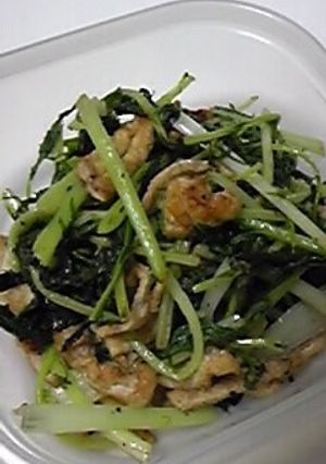 さっと一品★水菜と油揚げのマヨネーズ炒め-レシピのメイン写真