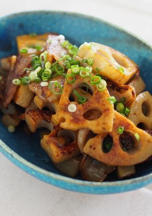 れんこんと豚バラ肉の炒め物-レシピのメイン写真